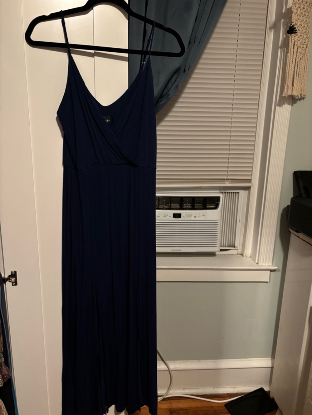 Lulu’s Knit Navy Blue Spaghetti Strap Maxi Dress